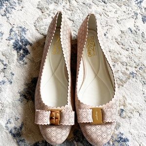 New Salvatore Ferragamo Varina Pink Flats 8.5 NWOB